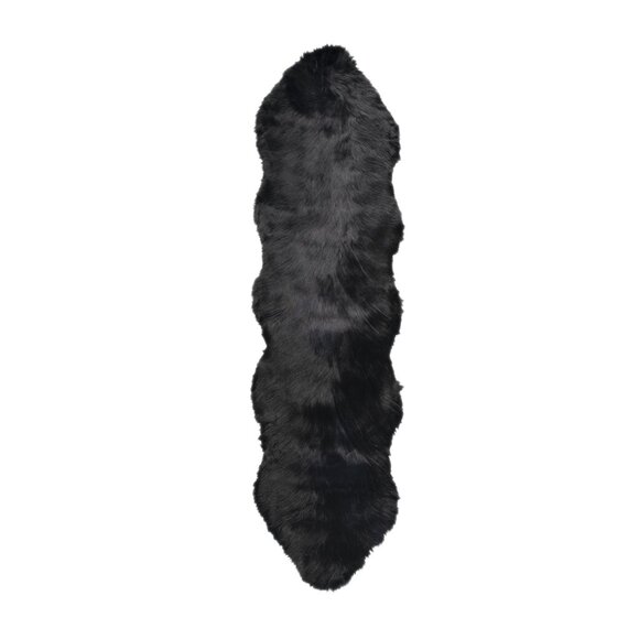 Luxe Home Decor Gordon Faux Sheepskin Double Rug1-PieceBlack2'x6'